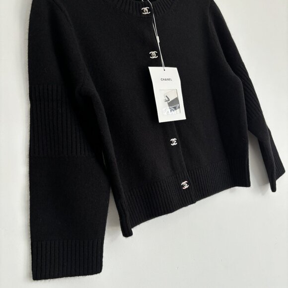 CHANEL  Cashmere Backpack Button-Down Cardigan - Picture 4 of 9